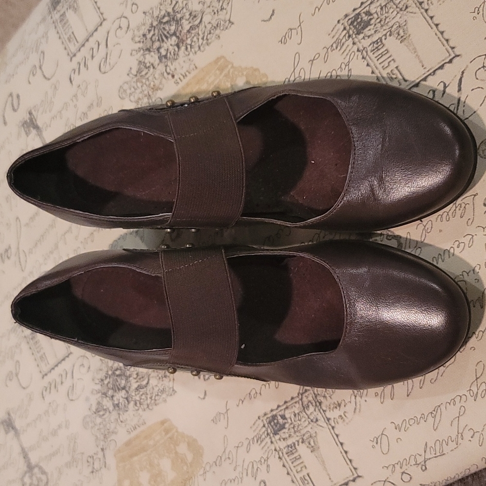 Brown Leather Size 8M Wedges